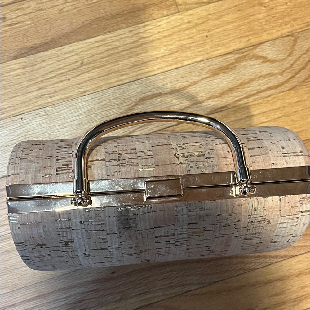 Savannah Cork Textured Tan Clutch